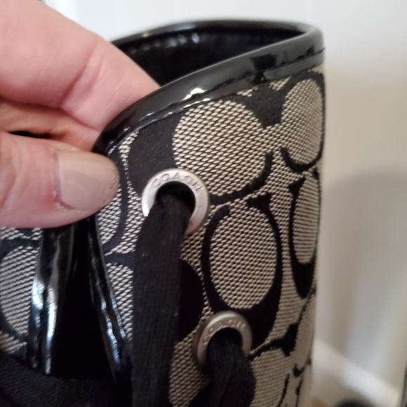 Coach Logo Canvas Rubber Rain Boots - Picture 4 of 8